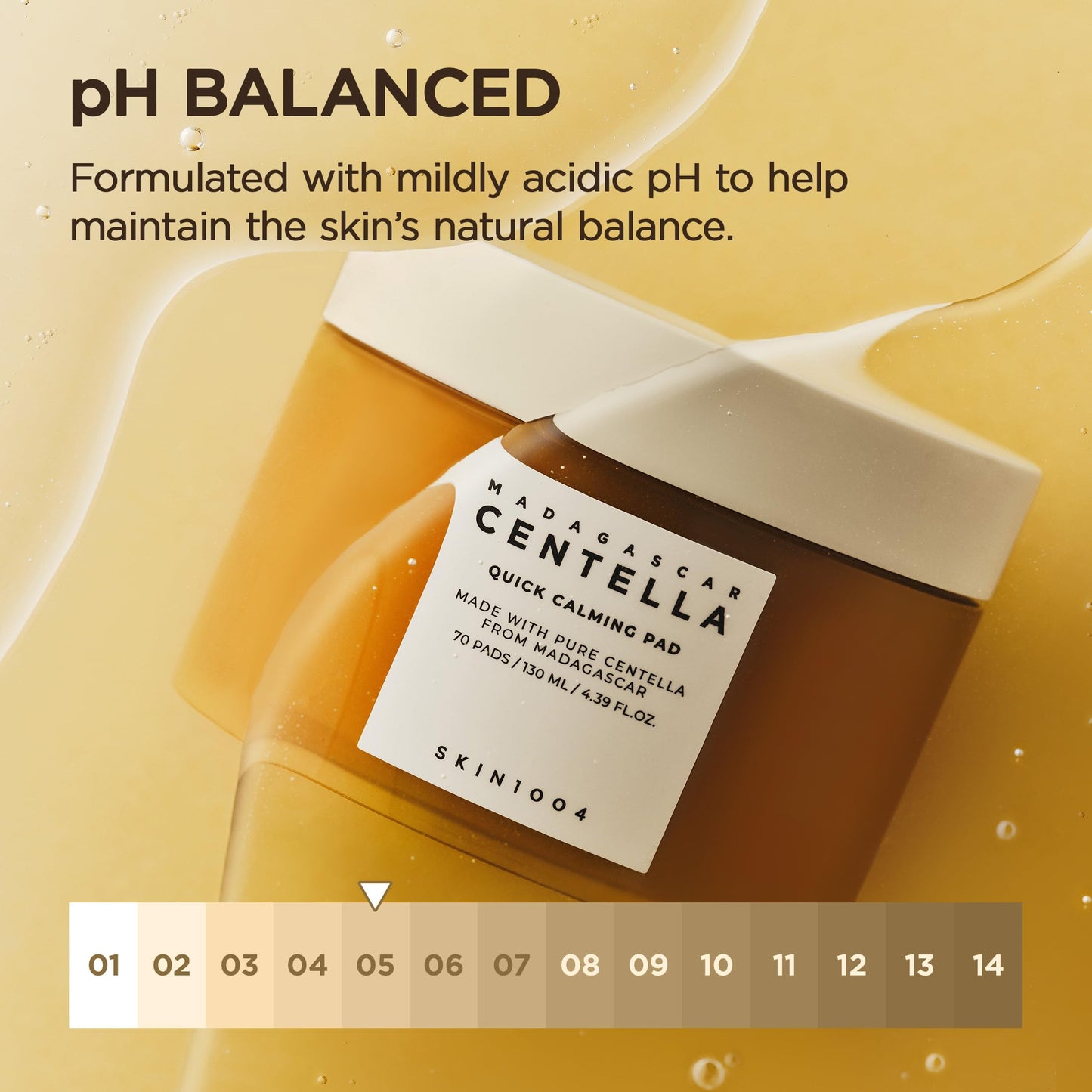 SKIN1004 Centella Quick Calming Pad, 70 Pads, Korean Face Toner Pad with Madagascar Centella Asiatica & Hyaluronic Acid, Hydrating & Soothing Facial Toner Pads for Gentle Exfoliation, Korean Skin Care