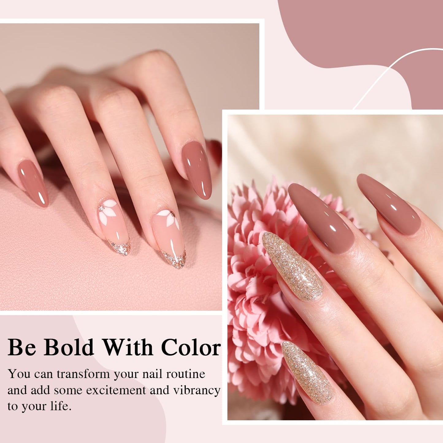 Larvall Beautpal Nude Gel Polish 10 Pcs All Seasons Skin Tones Gel Nail Polish Nude Pink Neutral UV Gel Polish Nail Set Salon DIY Manicure Gift Set