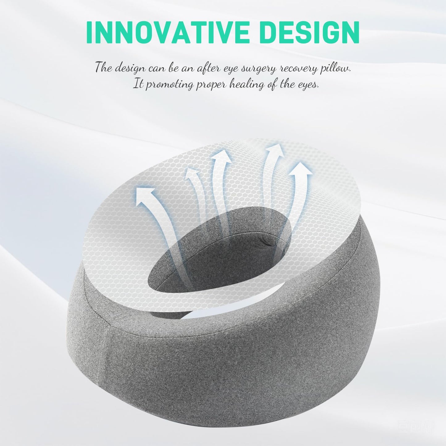 DabaTag Face Down Pillow Massage Headrest for Bed, Face Pillow for Stomach Sleeping, Face Cradle, Massage/BBL Pillow After Surgery Post Eye Surgery Recovery