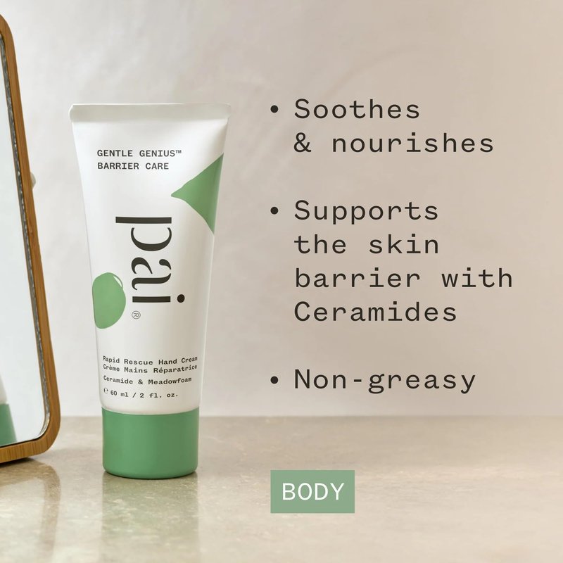 PAI SKINCARE - Gentle Genius Barrier Care Rapid Rescue Hand Cream | Natural, Vegan, Cruelty-Free, Sensative Skin (2 fl oz | 60 mL)