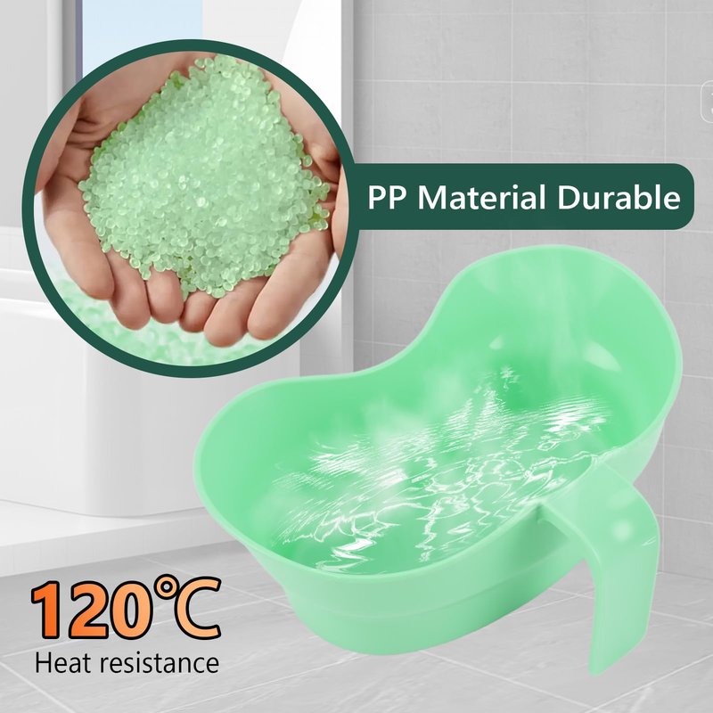 Emesis Basin with Wide Mouth & Handle - Bed Mouthwash Cup Kidney Shape Large with Handle, Patient Toothbrush Cup BPA-Free Plastic Vomit Cup for Elderly Bedridden Patients and Teeth Cleaning