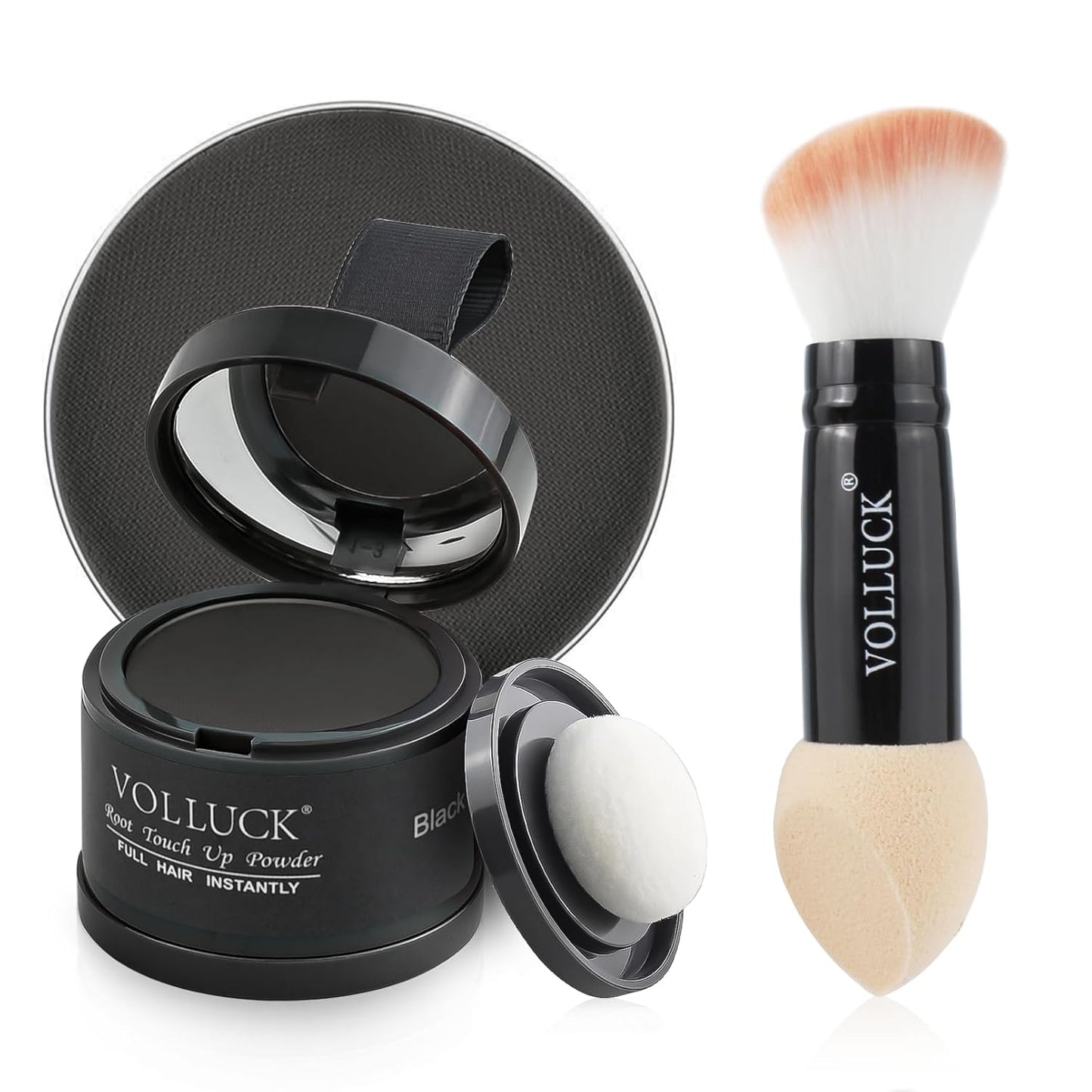 Root Touch Up Powder - Instant Gray Hair Concealer for Men & Women | A-Black, 2-Pack