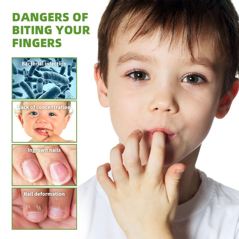 Anti-Nail Biting Pen for Kids & Adults, Bitter Taste Nail Polish, 2-in-1 Nail Hardener & Daily Nail Care, Thumb Sucking Habit Aid