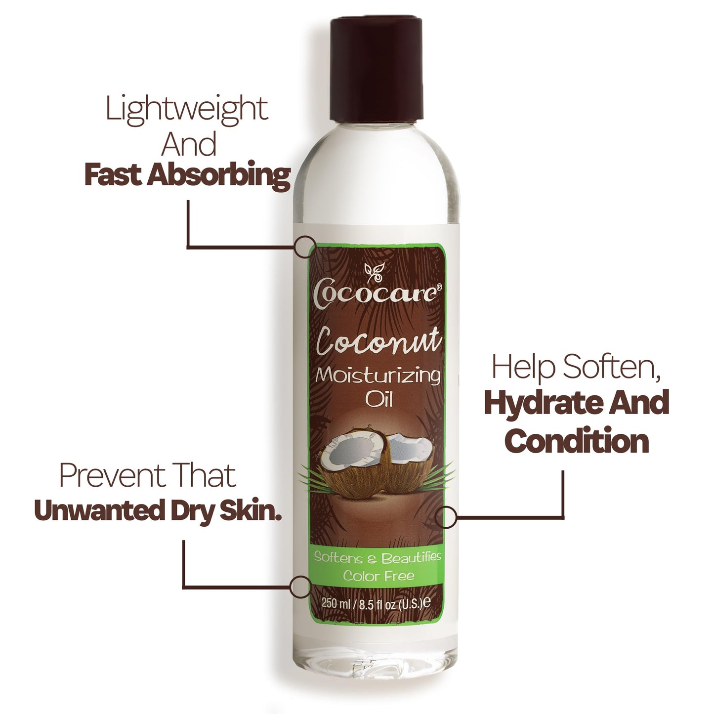 Cococare Coconut Moisturizing Oil 8.5 Ounce (260ml) (Pack of 3)