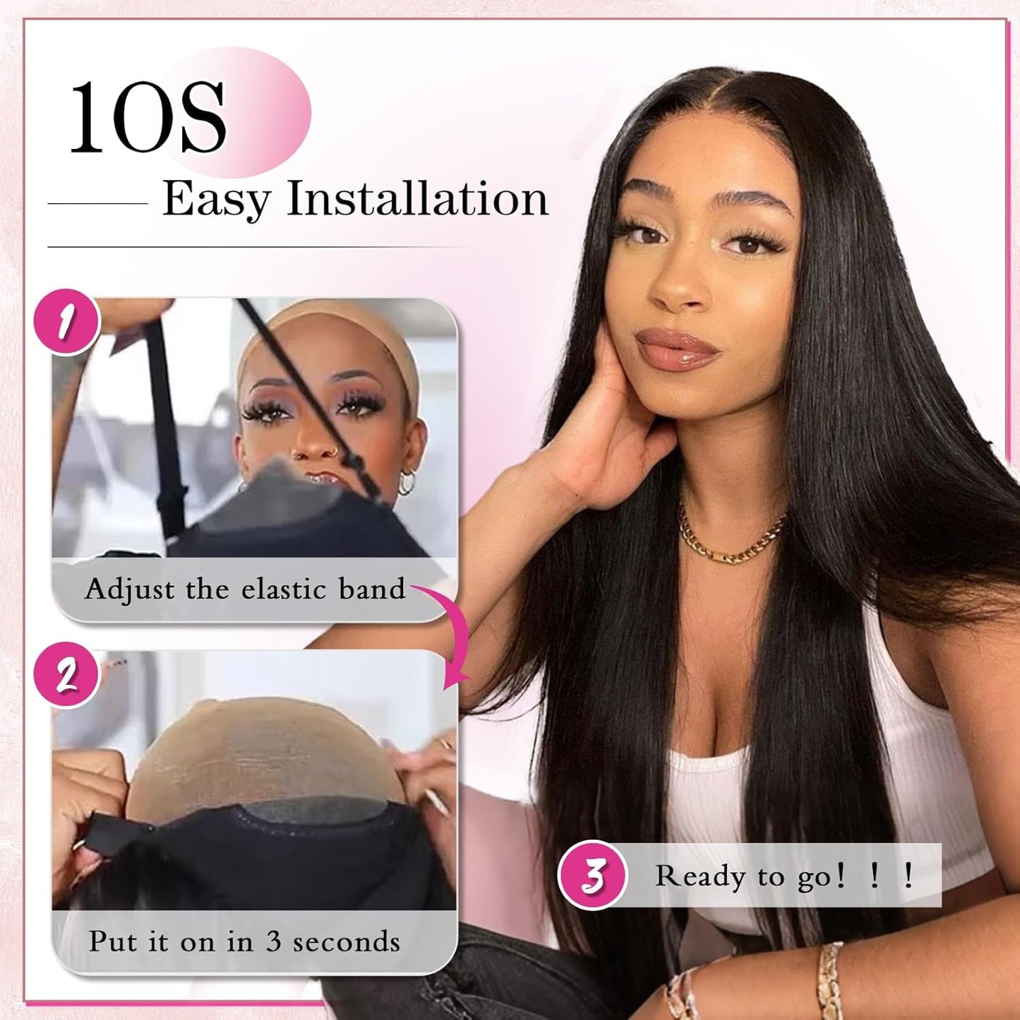 PISRY Wear and Go Glueless Bob Wigs Human Hair Pre Plucked Pre Cut 6x4 HD Lace Front Wigs Short Straight Bob Wigs for Black Women Lace Closure Wigs for Daily Wear 14 Inch