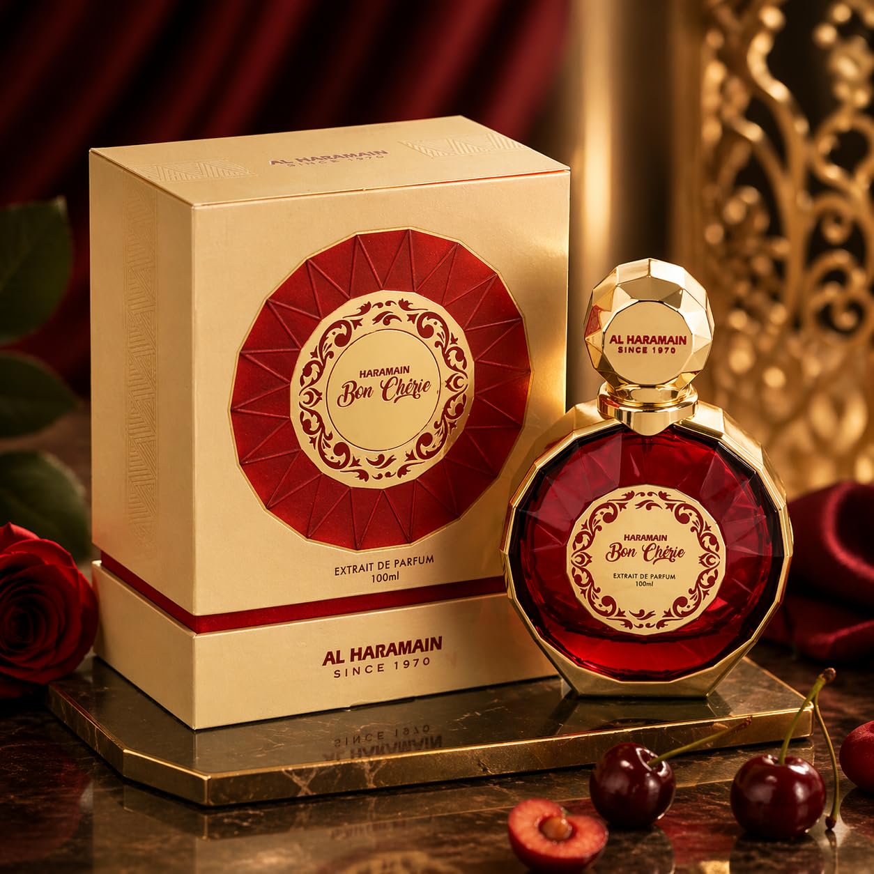 Al Haramain Bon Cherie Red Extrait De Parfum Spray for Women, 3.4 Ounce