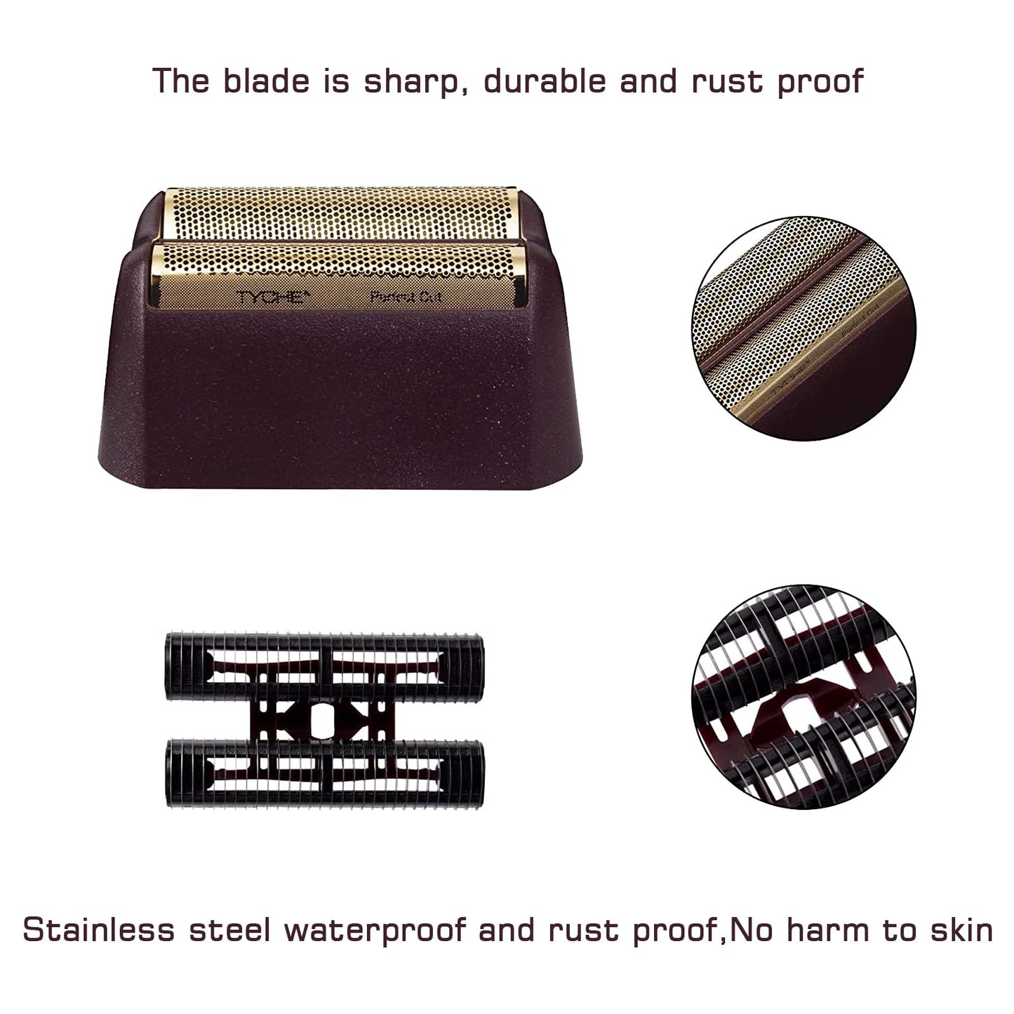 4 Pack Professional 5 Star Series Finale Shaver Replacement Foil and Cutter Bar Assembly Compatible with wahl Shaver Foil 7031-100, 7043-100 Super Close Shaving Replacement Heads