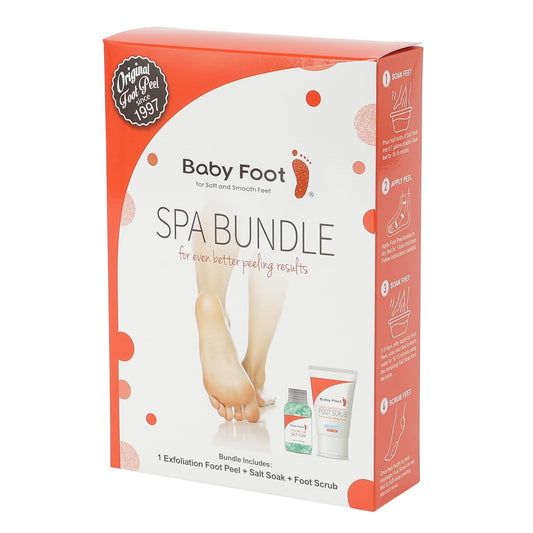 Baby Foot Spa Bundle - Exfoliant Foot Peel, Premium Salt Soak & Scrub | Citrus Scented Smoothening Set