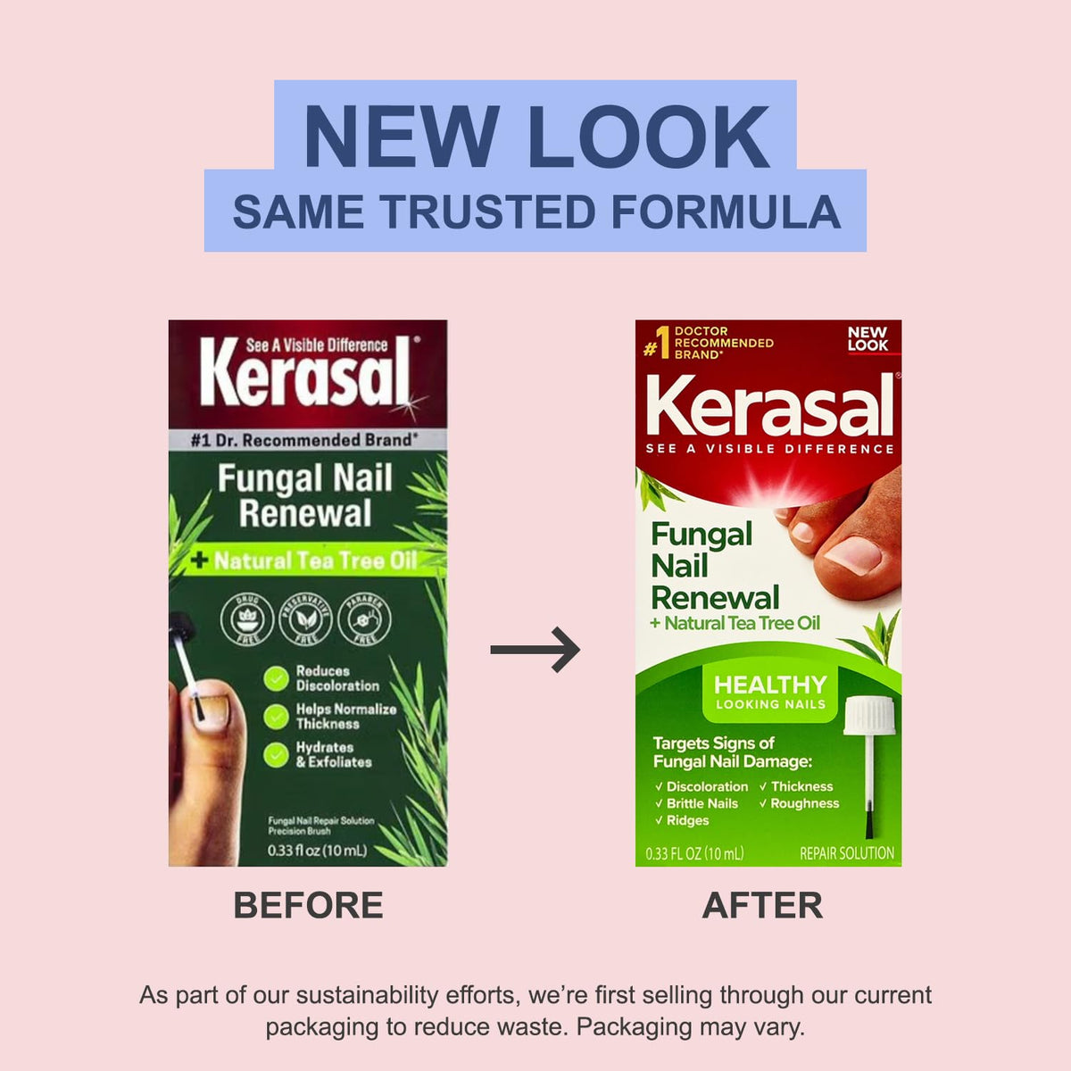 Kerasal Renewal Nail Repair Solution with Tea Tree Oil for Discolored and Damaged Nails, 0.33 Oz (Pack of 1)