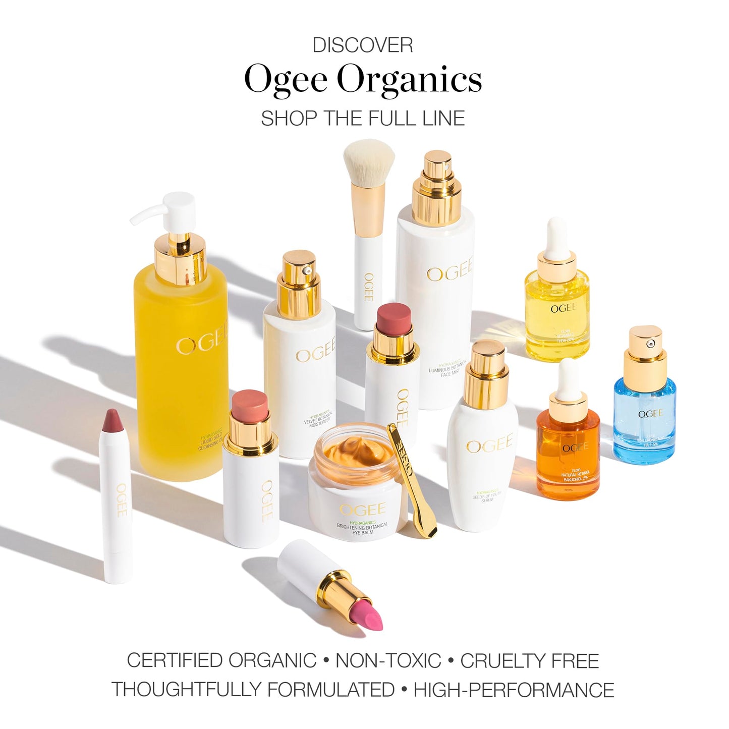 Ogee Full Bloom Sculpted Lipstick (Lulu - White Pink) - Long Lasting Organic Lipstick with Jojoba Oil & Micro Hyaluronic Acid - 70% Organic Ingredients & Made in USA