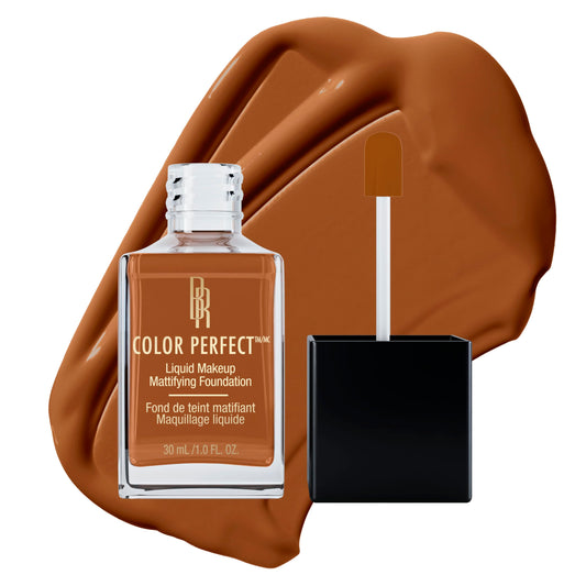 Black Radiance Color Perfect Liquid Full Coverage Foundation Makeup, Deep Amber, 1 Ounce