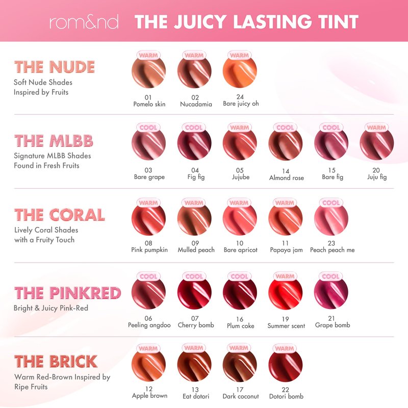 rom&nd Juicy Lasting Tint #21 GRAPE BOMB | K-Beauty Hydrating Lip Gloss for Plump, Vibrant, Long-Lasting Shine | Non-Sticky, Blue-Toned Red Pink