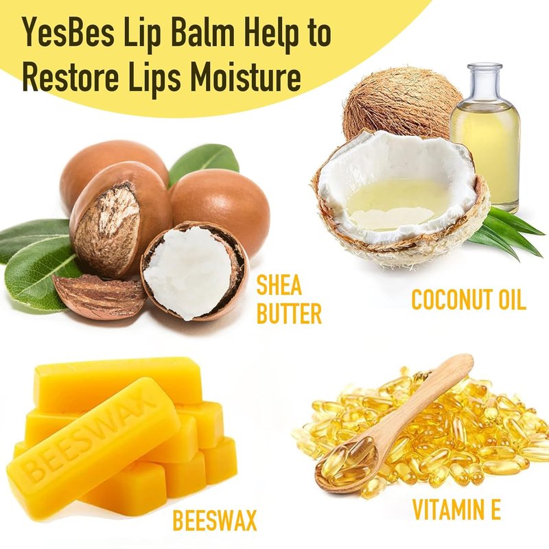 128 Pack Natural Lip Balm | Moisturizing with Vitamin E & Coconut Oil - 8 Flavors for Dry Cracked Lips