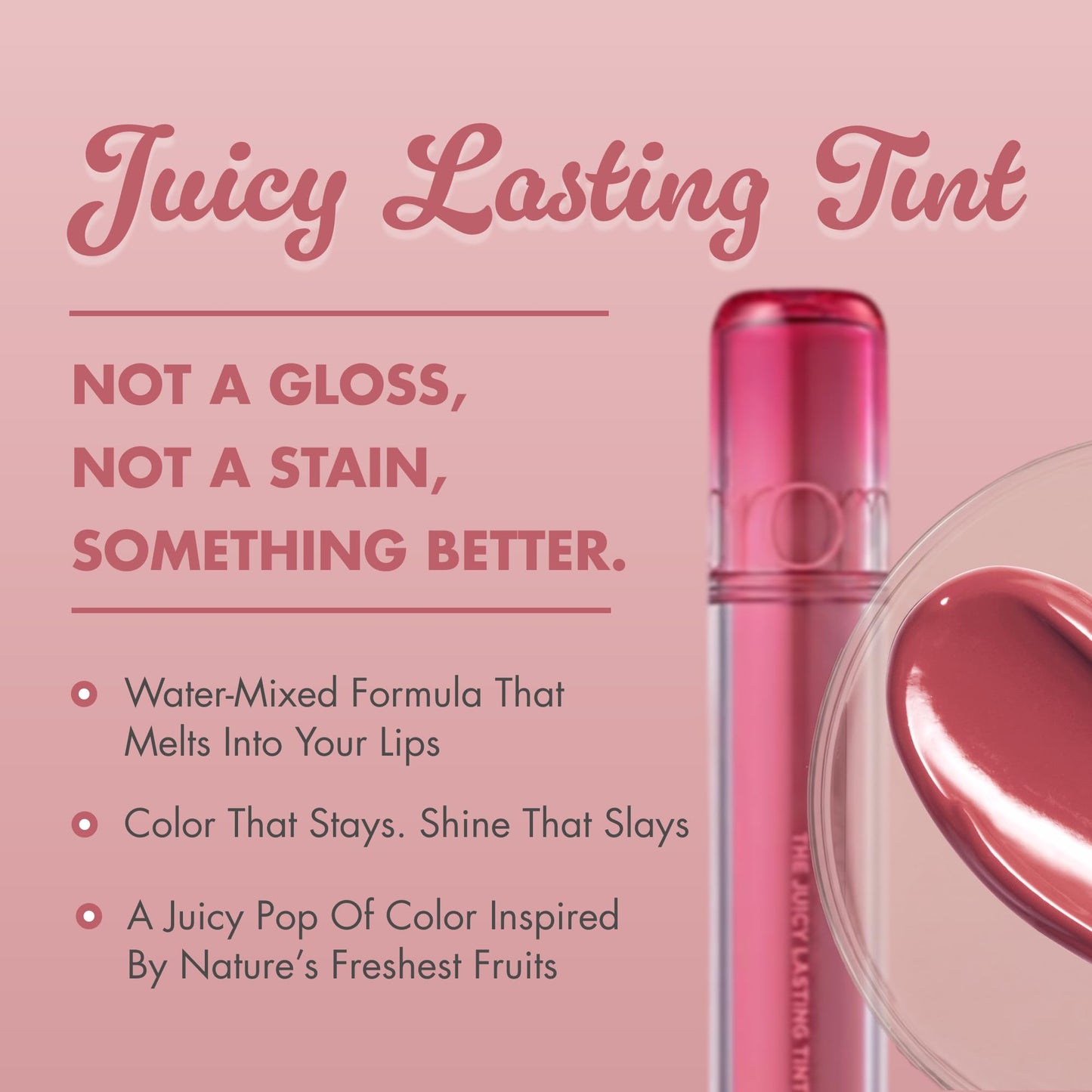 rom&nd The Juicy Lasting Tint | Korean Lip Tint | High Shine Finish | Hydrating & Plumping Effect | Fig Fig Rosy Plum