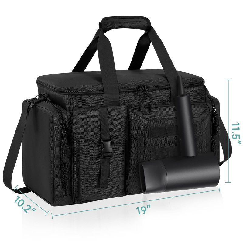 LASUK Barber Hairdresser Bag Supplies Bag with Adjustable Dividers, Barber Tools Storage Hair Clipper Case Organizer for Scissors Clippers Trimmers & Haircut Kits, Barber Travel Case