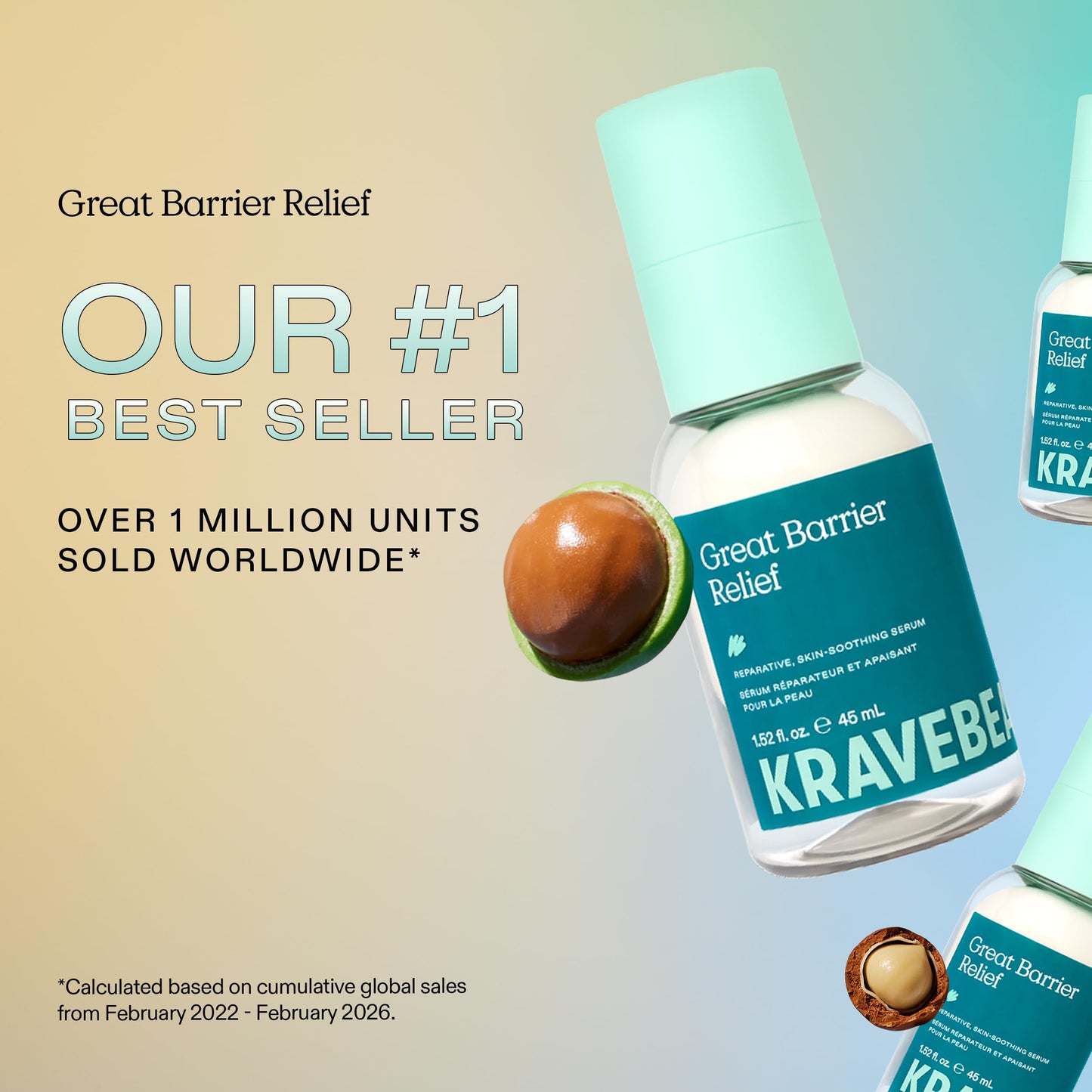 KraveBeauty Great Barrier Relief Serum for Dry or Sensitive Skin, Hydrates and Repairs the Skin Barrier, Soothing Facial Serum with Ceramides & Niacinamide, Fragrance Free, 45 mL