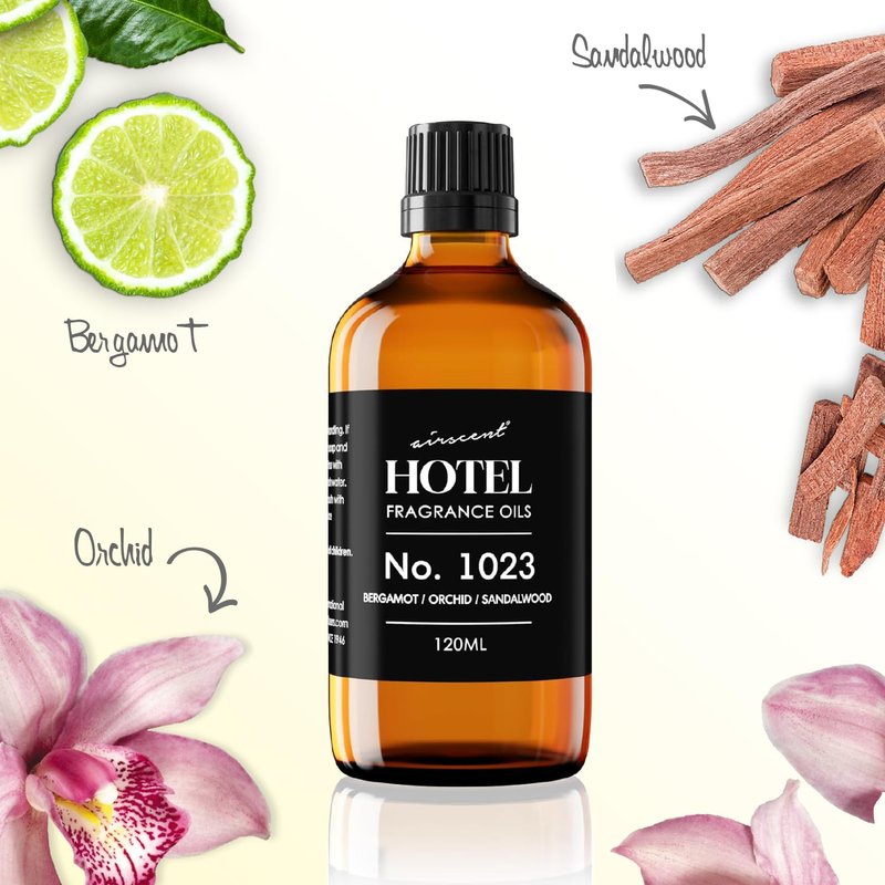 AirScent Hotel Diffuser Oil No. 1023 Inspired by The Baccarat Hotel Scent - Love Affair Fragrance Oil for Ultrasonic and Waterless Diffusers and Crafting - 10 mL, 0.34 fl oz Bottle
