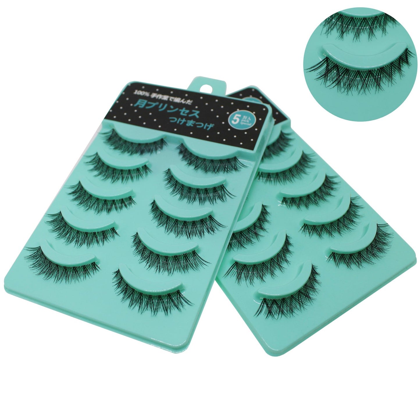 Scala 3D False Eyelashes - Messy Cross Thick Natural Look | 5 Pairs, Short Length (L-12)