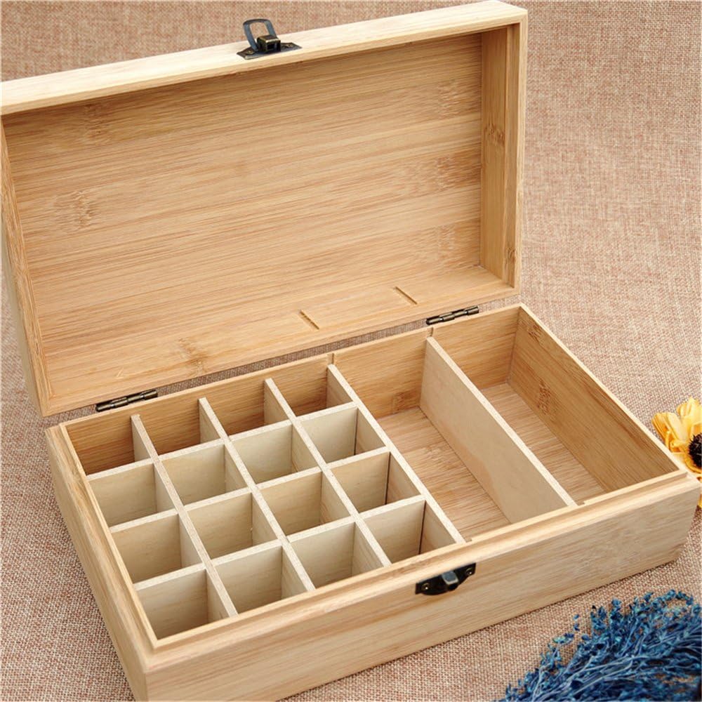 Essential Oil Storage Box - Wooden Organizer for 36 Bottles | Travel & Presentation Friendly