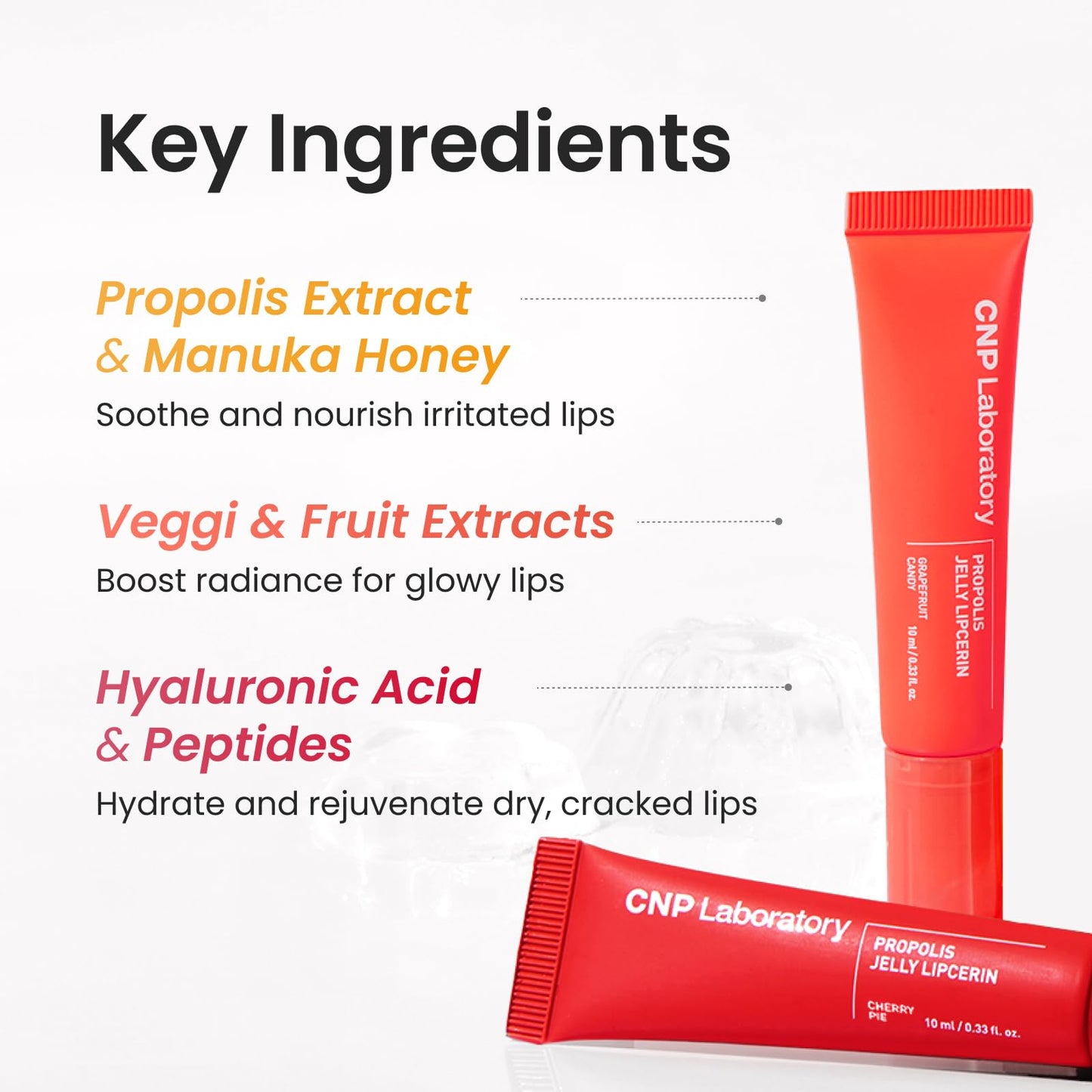 CNP Propolis Jelly Lipcerin™ - Hydrating Lip Balm & Gloss with Manuka Honey + Hyaluronic Acid, Korean Skincare, 0.3 fl.oz.