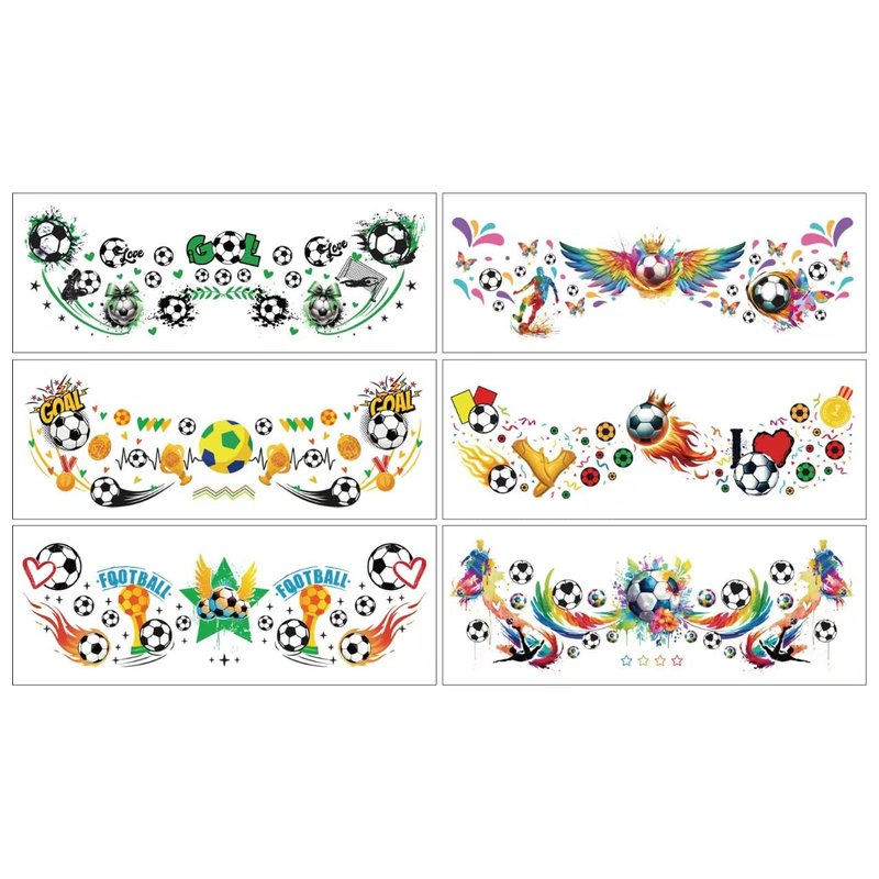 Soccer Face Temporary Tattoos - 12 Sheets of Sport-Themed Decals for Kids | Perfect for Football Parties