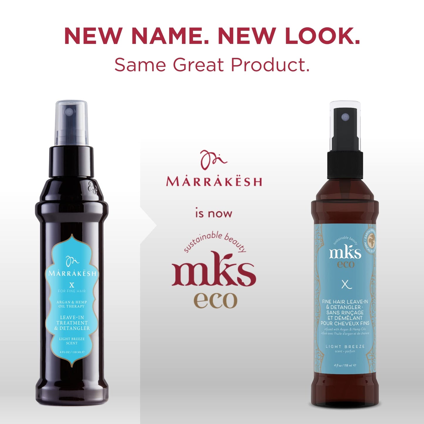 MKS eco X - Leave-In Treatment & Detangler - Moroccan Argan Oil, Hemp Seed Oil - Vegan & Cruelty Free