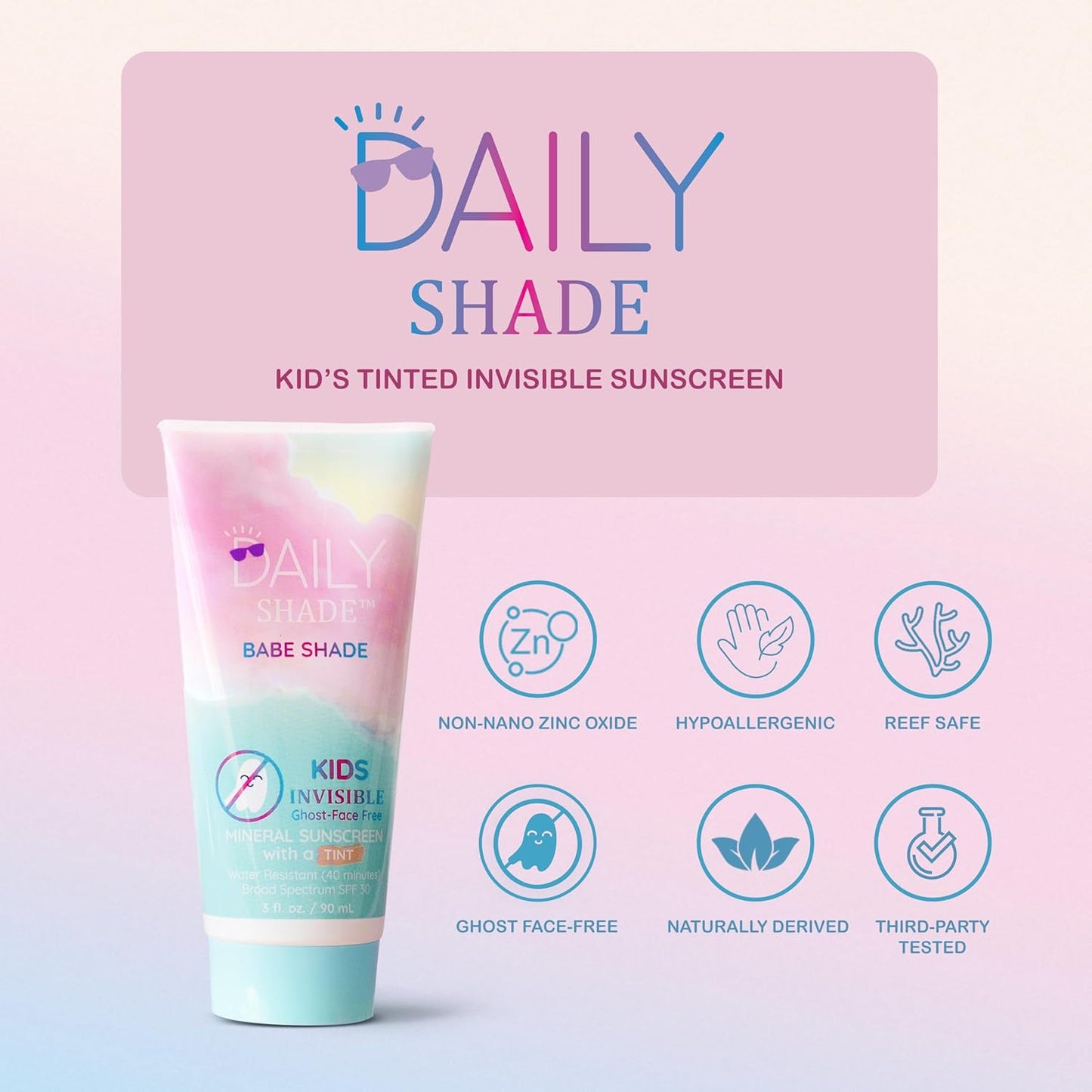 Kid's Tinted Mineral Sunscreen SPF 30 - Non-Nano Zinc, Reef Safe, Water Resistant | 90ml Travel Size