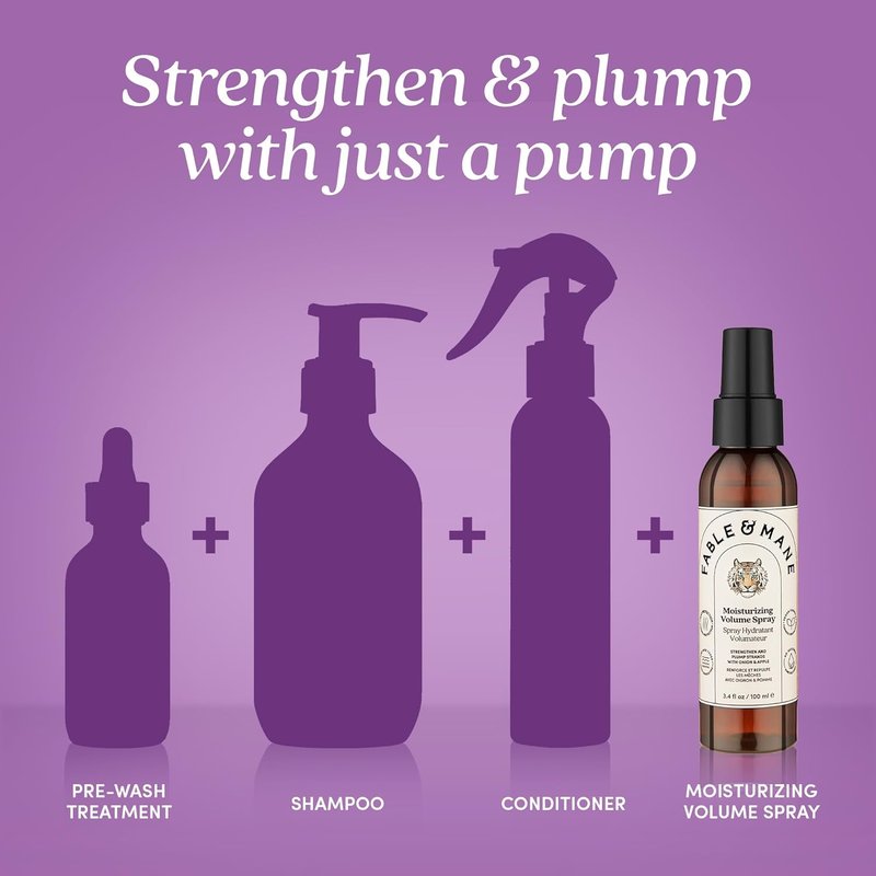 Moisturizing Volume Spray - Softens & Plumps for Thicker, Fuller Hair | Non-Sticky Heat Protection for Fine Hair