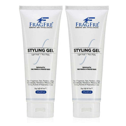 FRAGFRE Light Hold Hair Gel Fragrance Free 8 oz - Lightweight Styling Gel for Fine Fragile and Weakened Hairs - Paraben Free Hypoallergenic Sensitive Formula - Vegan No Gluten/Cruelty