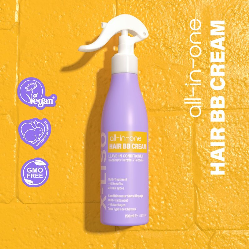 All-in-One Hair Conditioner Spray | Leave-In BB Cream with Keratin & Peptides - Anti-Frizz & Heat Protectant for All Hair Types - 11 Benefits in 1