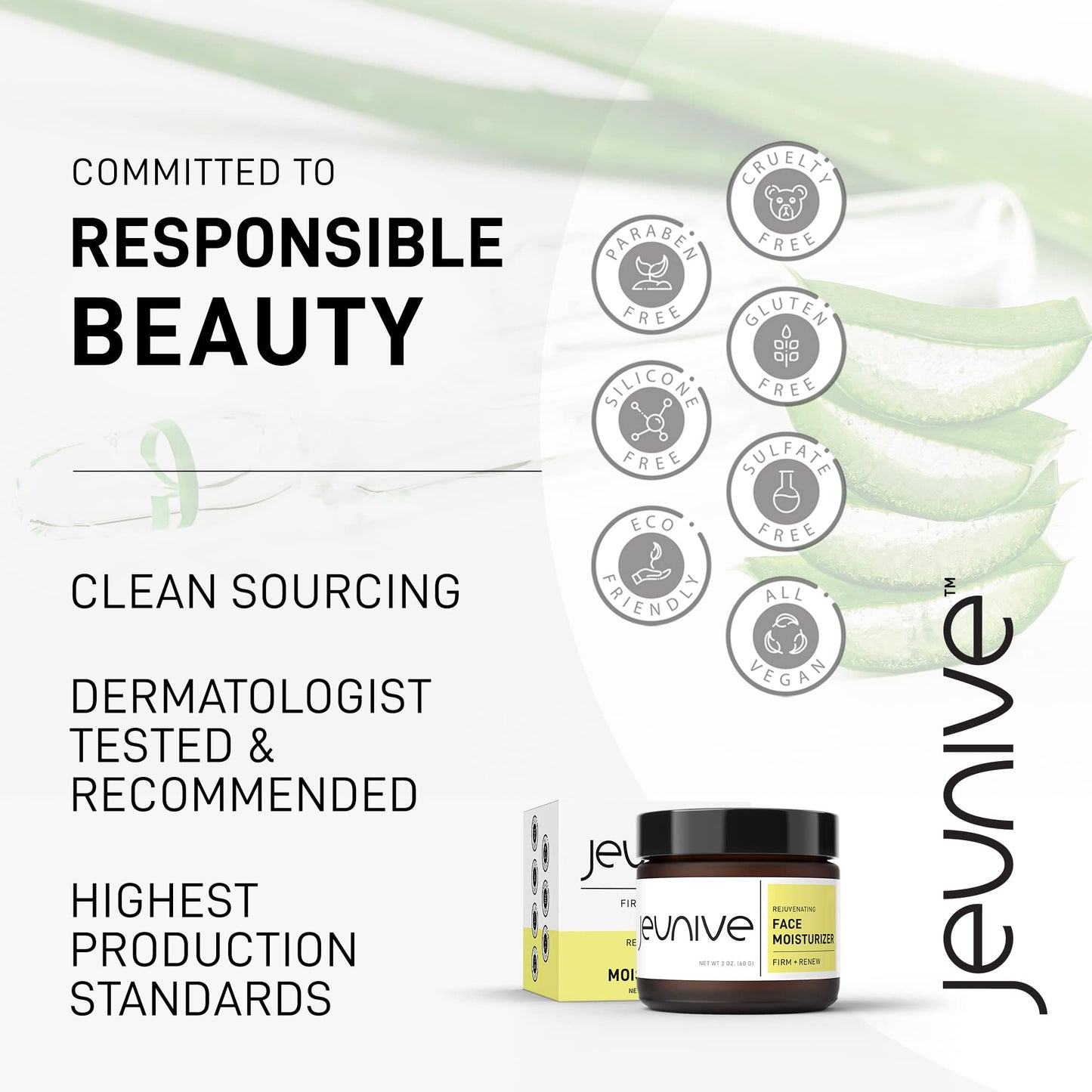 Jeunive Rejuvenating Triple Power Hydration Face Moisturizer Cream | Anti-Aging Hyaluronic Acid, Aloe Vera, Vitamins to Firm, Plump and Even Skin Tone - Result Driven Formula | 2 oz (57g)