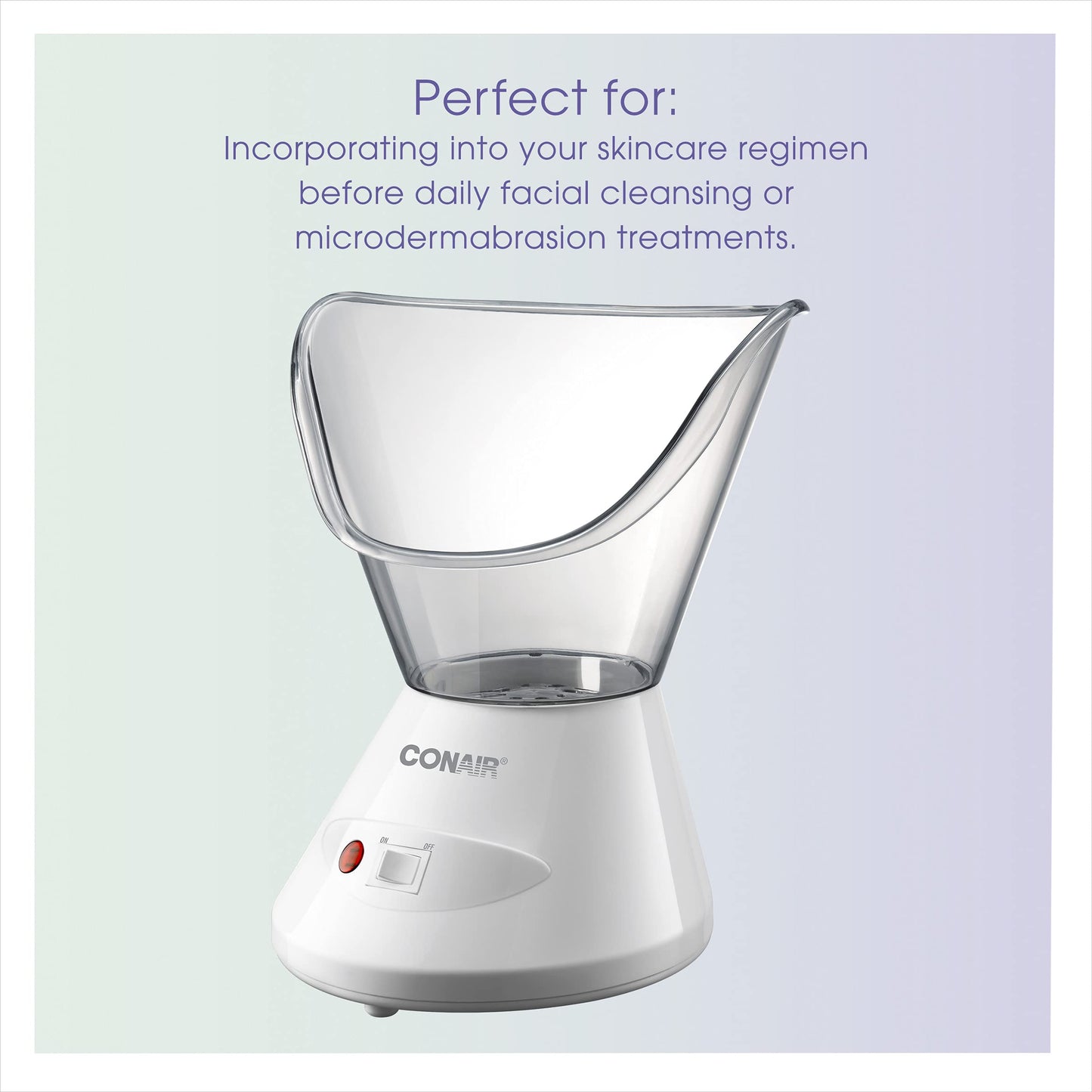 True Glow by Conair Moisturizing Mist Facial Steamer, Warm Steam Face Sauna for Deep Pore Cleansing & Hydration, Home Spa Skin Care System, Model MDF8