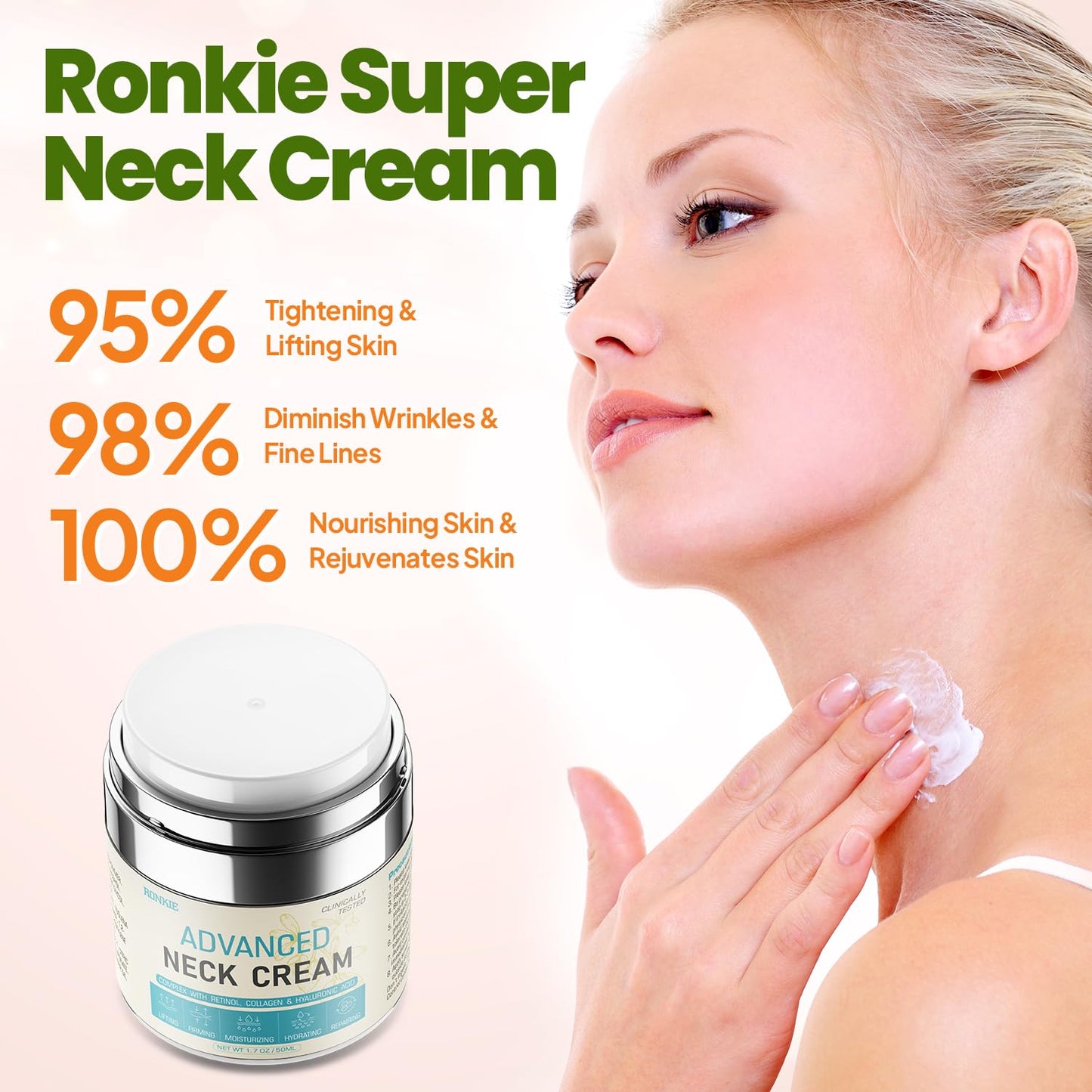 Neck Cream for Tightening Firming: Instant Face Lift Cream - Anti Wrinkle Cream with Retinol Collagen & Hyaluronic Acid - Lifting, Firming & Hydrating for Women- 1.7 FL OZ