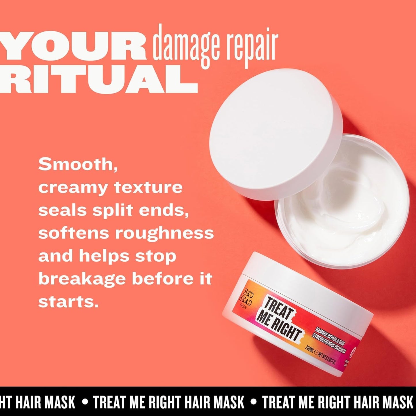 Bed Head by TIGI Treat Me Right Intensive Hair Mask, Deep Conditioning Treatment for Damaged Hair, 6.76 oz