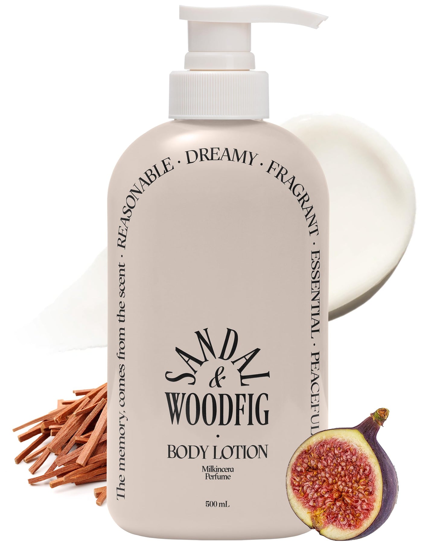 ODID Milk in Cera Perfume Body Lotion - Korean 100hr Moisturizing Body Moisturizer for All Skin Types - with Milk Protein and Ceramide, 16.9 fl.oz. (Sandalwood Fig)