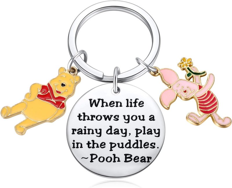 Pooh Bear Piglet Keychain - Cute Party Decor & Inspirational Gift | Perfect for Rainy Days