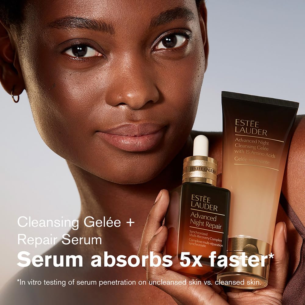 Estée Lauder Advanced Night Repair 3 Step Travel Size Essentials Set – Advanced Night Repair Gelée Foaming Face Wash Cleanser 1 Fl Oz, Serum 0.24 Fl Oz, Eye Gel Cream 0.17 Fl Oz with Hyaluronic Acid