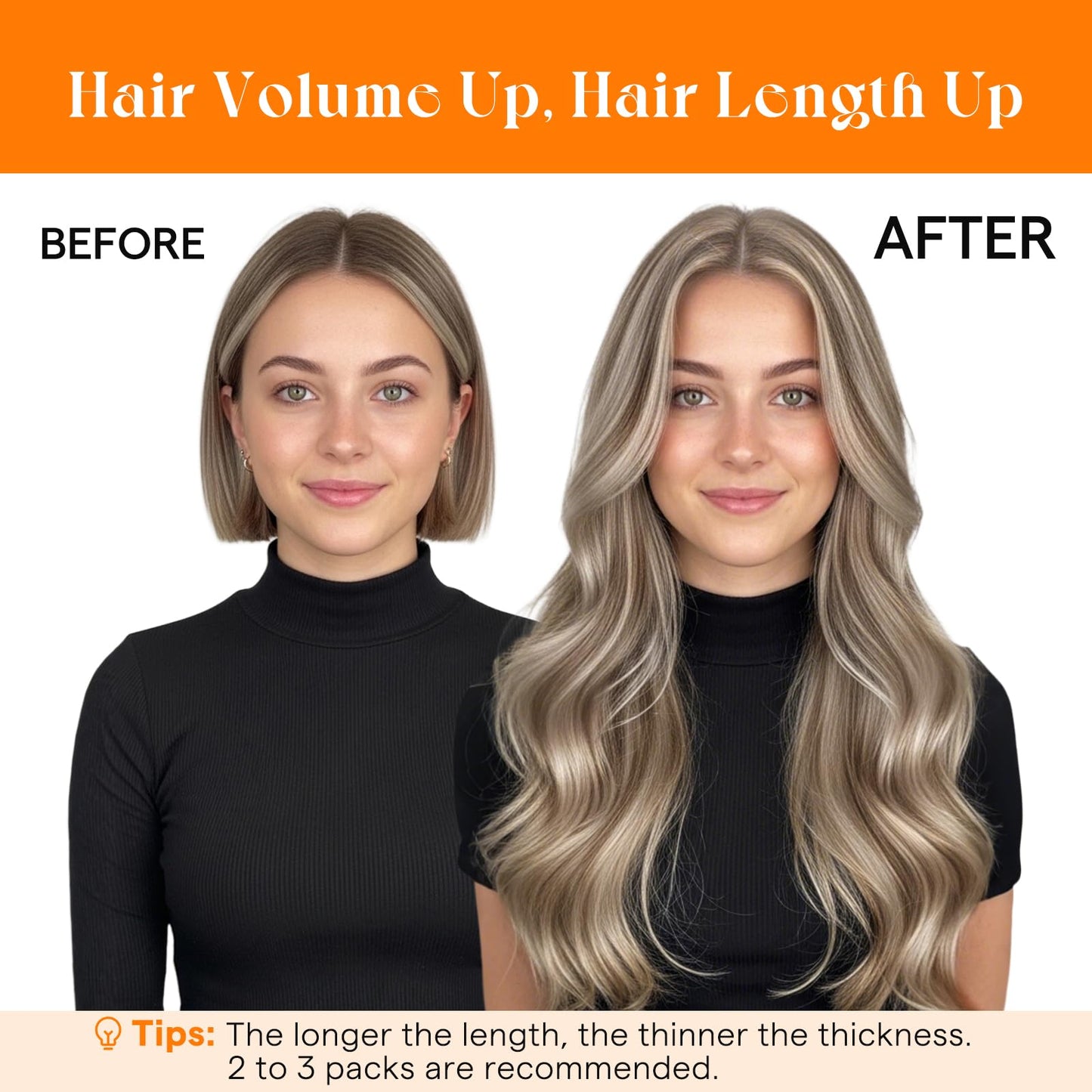 Sunny Hair Sew in Hair Extensions Real Human Hair Highlights Double-Wefted Light Brown with Platinum Blonde Short Hand-Tied Bundles All-Day Comfort 12 Inch 70G