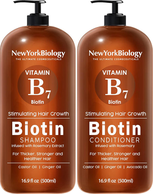 Biotin Shampoo and Conditioner Set for Hair Growth | Thickening Formula for Thinning Hair - 16.9 Fl Oz