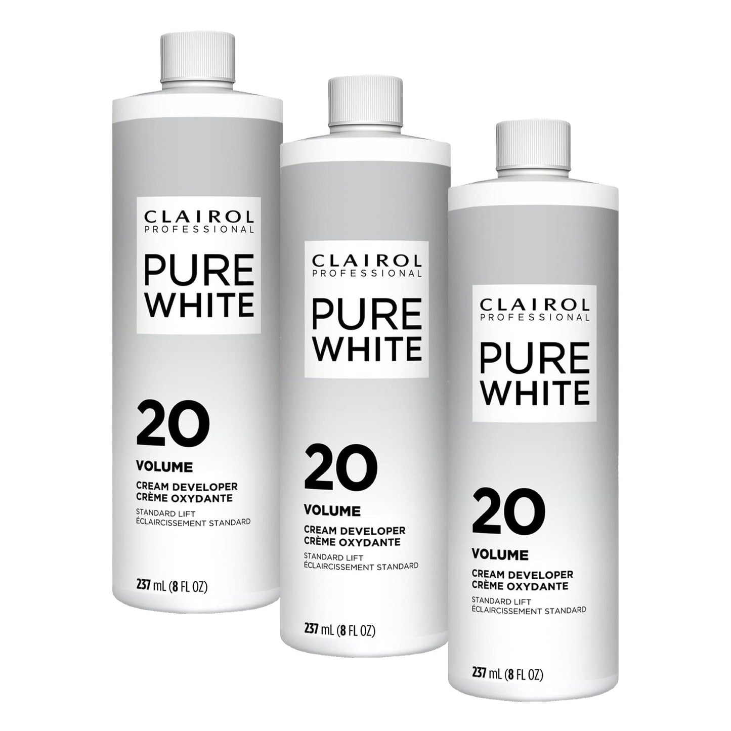 Clairol Professional Pure White 20 volume Crème Developer, 16 oz (Pack of 3)
