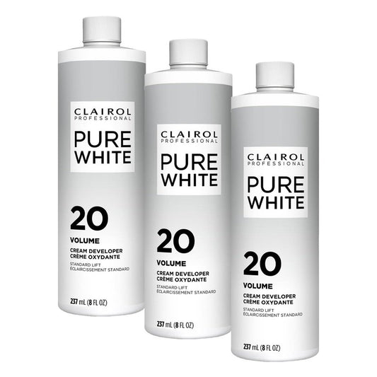 Clairol Professional Pure White 20 volume Crème Developer, 16 oz (Pack of 3)