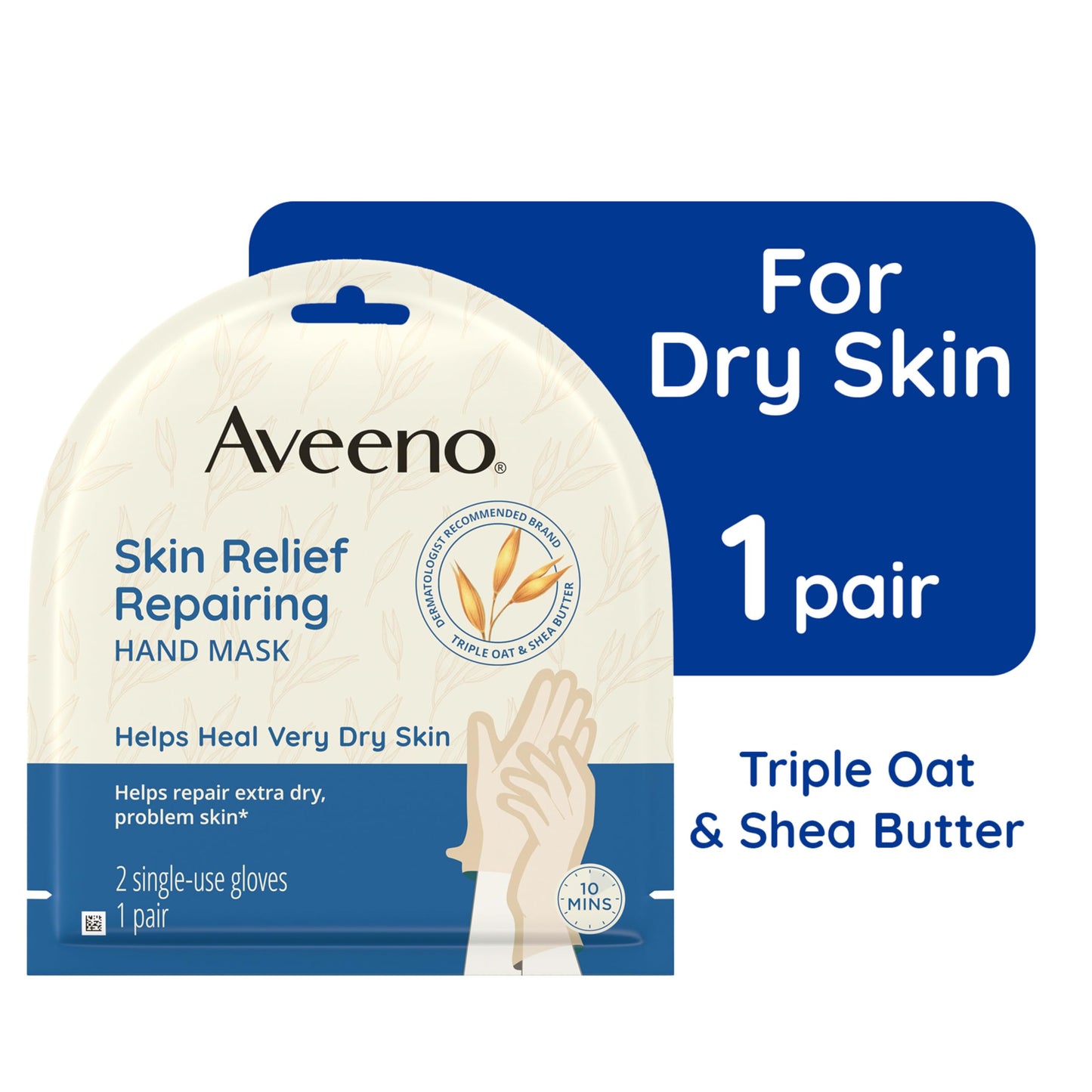 Aveeno Sensitive Skin Essentials Gift Set with Daily Moisturizing Lotion, Moisturizing Body Wash, Calm and Restore Makeup Removing Wipes and Skin Relief Repairing Hand Mask, 4 Items