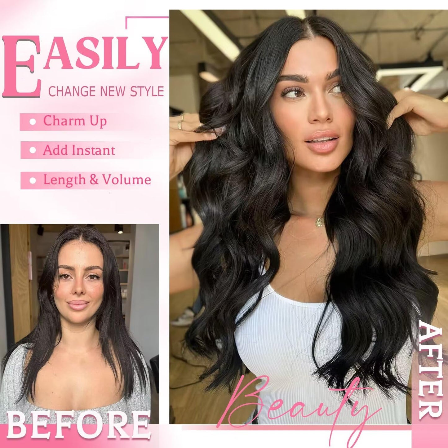 Tebelove Clip in Hair Extensions Real Human Hair 3.6oz/100g Clip ins Brazilian Remy Human Hair Extension for Women 8pcs Per Set with 18 Clips Double Weft (16 Inch #4 Chocolate Brown)