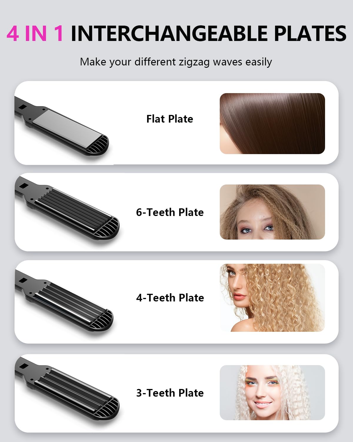 Hair Crimper Waver, Professional Hair Straightener Beach Waves Curling