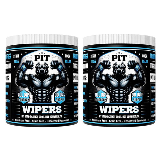 Pit Wipers Aluminum Free Unscented Underarm Deodorant, Incredibly Effective, Stain-Free, Maximum Strength, for Men and Women, Paraben-Free, (6 month supply) (Unscented, 180 count total) (2 pack)