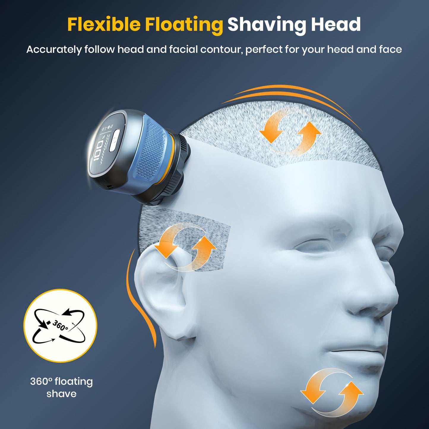 TLMUSE Head Shavers for Bald Men, 2026 Upgraded Magnetic Head Shaver, IPX7 Waterproof Wet/Dry Head Shavers for Men, 2-Speed Mens Head Shaver Bald, Model 372