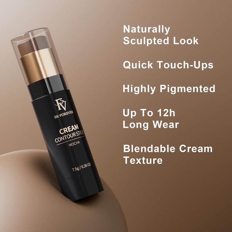 FV Contour & Bronzer Stick, Natural Matte Finish, Creamy & Blendable, Highly Pigmented, Waterproof & Long-Lasting Formula, For Face Shaping, Beginner Friendly, Cruelty-Free, Shade 02 Mocha