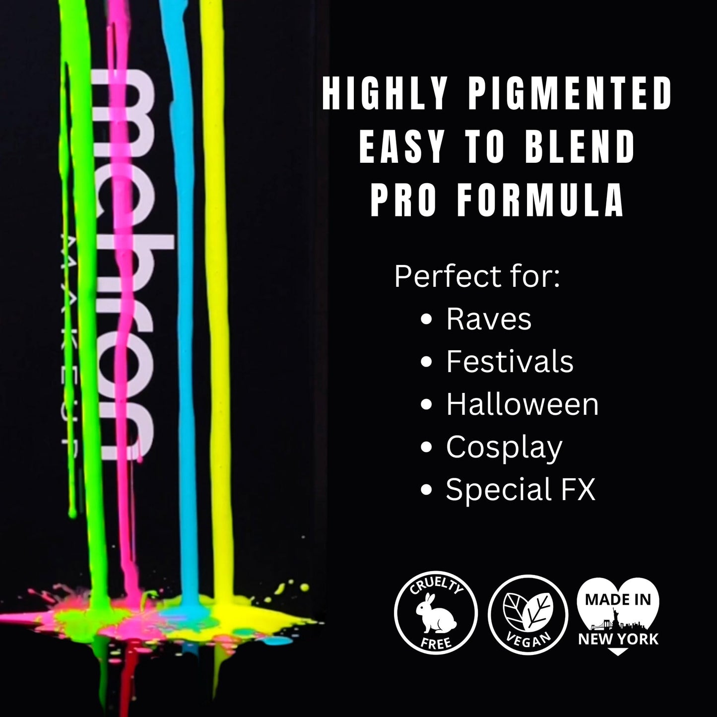 Mehron Paradise FX UV Neon Glow – Dark Matter – Neon Clear/Blue UV 0.25 oz | Pro Water-Activated Shimmer Paint for Raves, Costumes, SFX, Halloween, Stage, Screen, Theater & Cosplay