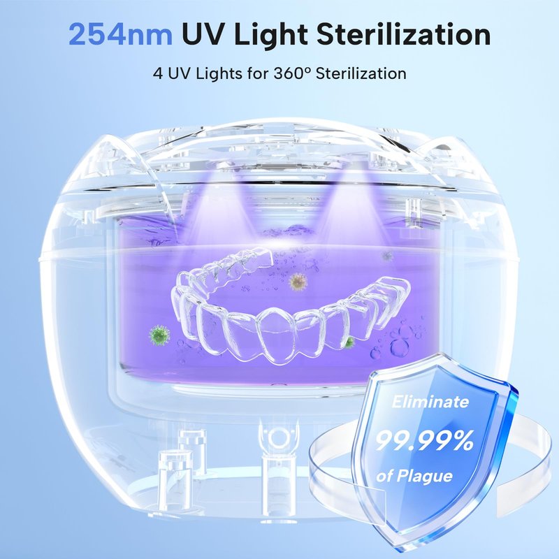 Lumiflexa Ultrasonic Retainer Cleaner-45kHz Retainer Cleaner Machine,4 Modes Ultrasonic Cleaner for Dentures, Aligners,Mouth Guards, Braces,Toothbrush,Jewelry-200ML Dental Pod(White)