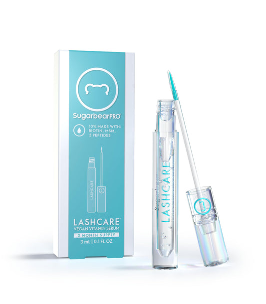 SugarbearPRO LashCare Vitamin Serum with Peptides MSM and Biotin | Vegan Formula | 3 Month Supply for Fuller Healthier Looking Lashes